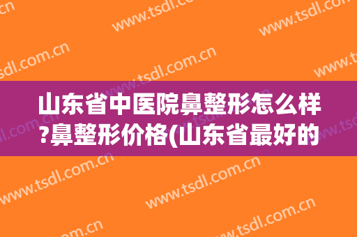 山东省中医院鼻整形怎么样?鼻整形价格(山东省最好的美容整形医院)