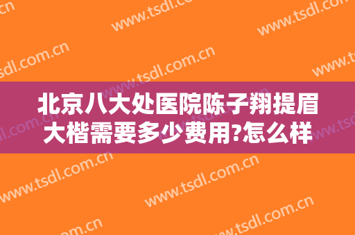 北京八大处医院陈子翔提眉大楷需要多少费用?怎么样?