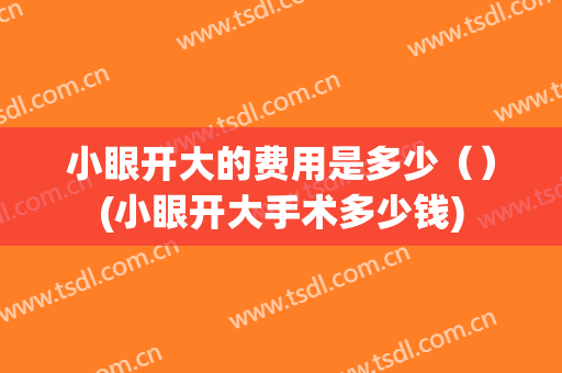 小眼开大的费用是多少（）(小眼开大手术多少钱)