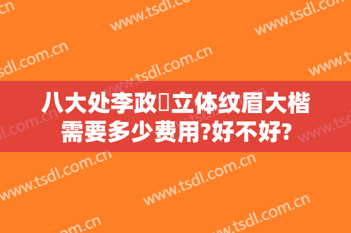 八大处李政垚立体纹眉大楷需要多少费用?好不好?