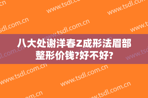 八大处谢洋春Z成形法眉部整形价钱?好不好?