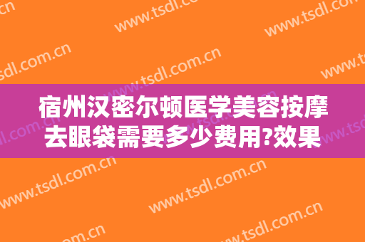 宿州汉密尔顿医学美容按摩去眼袋需要多少费用?效果怎么样?