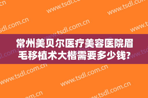 常州美贝尔医疗美容医院眉毛移植术大楷需要多少钱?好不好?