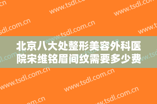 北京八大处整形美容外科医院宋维铭眉间纹需要多少费用?好不好?