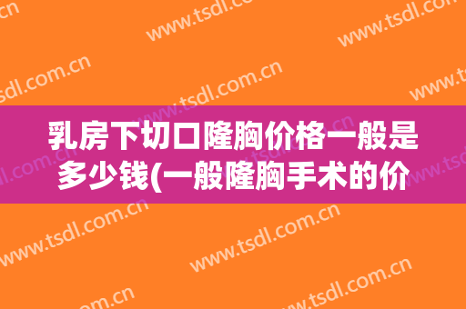 乳房下切口隆胸价格一般是多少钱(一般隆胸手术的价格)