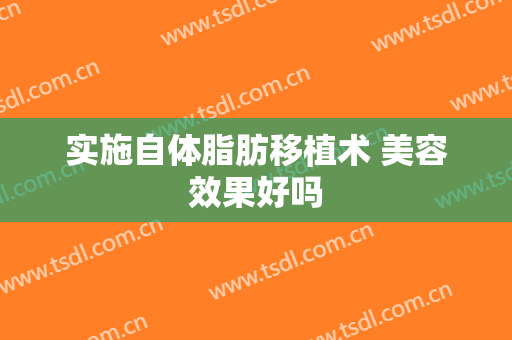 实施自体脂肪移植术 美容效果好吗