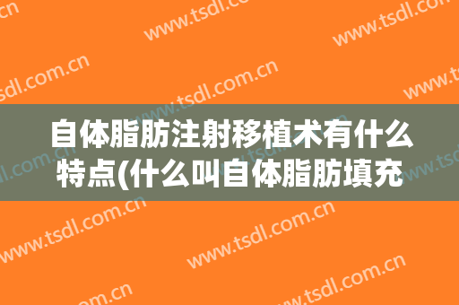 自体脂肪注射移植术有什么特点(什么叫自体脂肪填充手术)