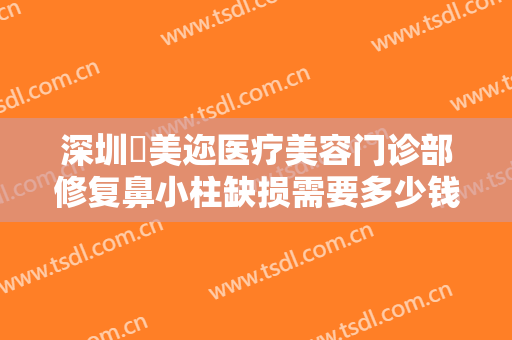 深圳蒳美迩医疗美容门诊部修复鼻小柱缺损需要多少钱?贵不贵?