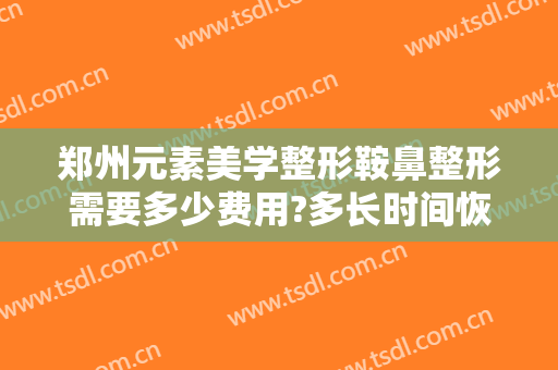 郑州元素美学整形鞍鼻整形需要多少费用?多长时间恢复?