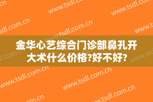 金华心艺综合门诊部鼻孔开大术什么价格?好不好?