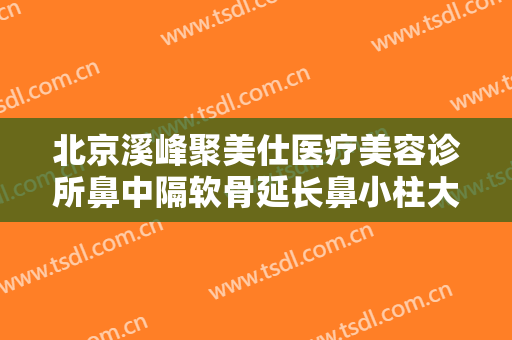 北京溪峰聚美仕医疗美容诊所鼻中隔软骨延长鼻小柱大楷需要多少费用?有哪些优势?
