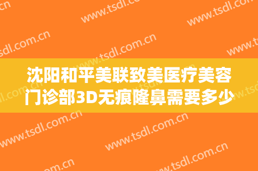 沈阳和平美联致美医疗美容门诊部3D无痕隆鼻需要多少钱?可靠吗?(沈阳唯美医疗整形医院怎么样)