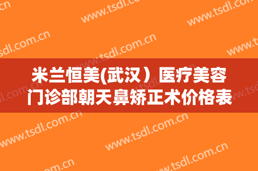 米兰恒美(武汉）医疗美容门诊部朝天鼻矫正术价格表!有哪些优势?
