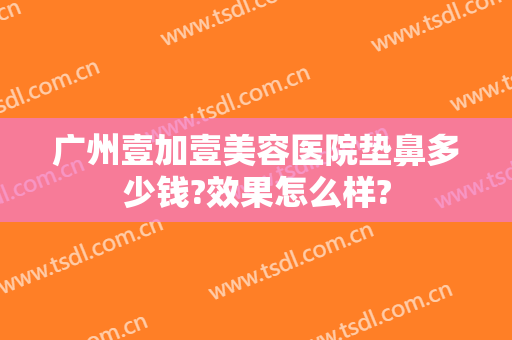 广州壹加壹美容医院垫鼻多少钱?效果怎么样?