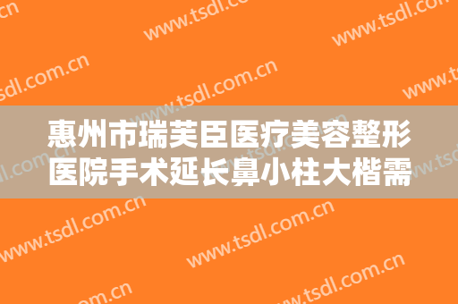 惠州市瑞芙臣医疗美容整形医院手术延长鼻小柱大楷需要多少钱?怎么样?