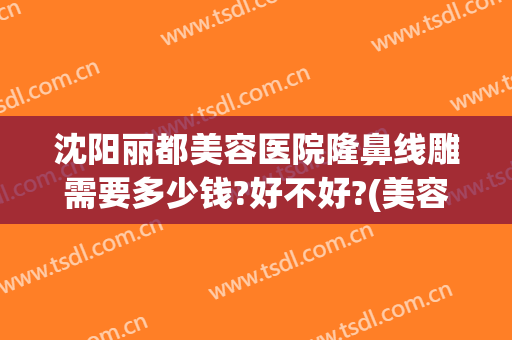 沈阳丽都美容医院隆鼻线雕需要多少钱?好不好?(美容院做一次线雕多少钱)