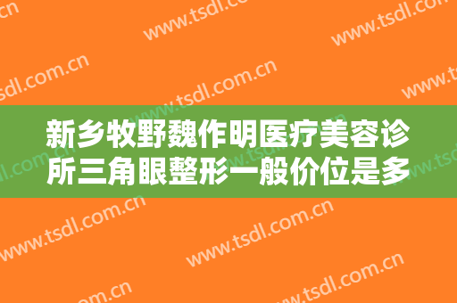 新乡牧野魏作明医疗美容诊所三角眼整形一般价位是多少费用?靠谱吗?