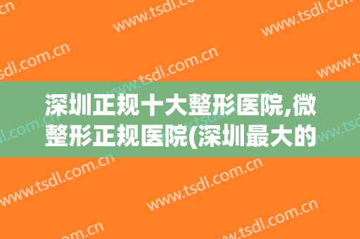 深圳正规十大整形医院,微整形正规医院(深圳最大的正规整形医院)