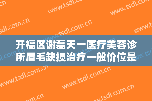开福区谢磊天一医疗美容诊所眉毛缺损治疗一般价位是多少?贵不贵?