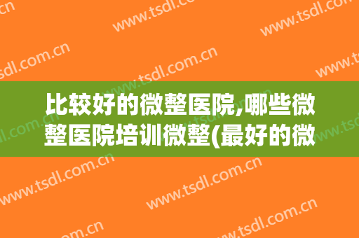 比较好的微整医院,哪些微整医院培训微整(最好的微整医院)