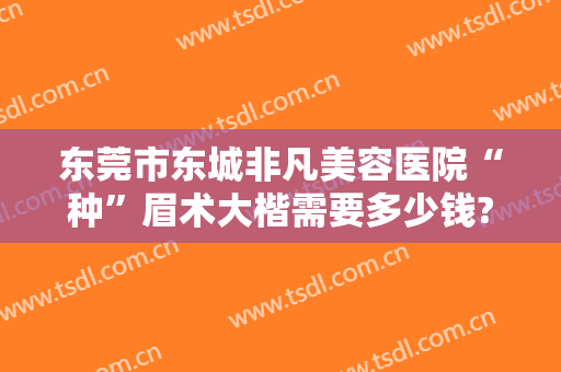 东莞市东城非凡美容医院“种”眉术大楷需要多少钱?好不好?