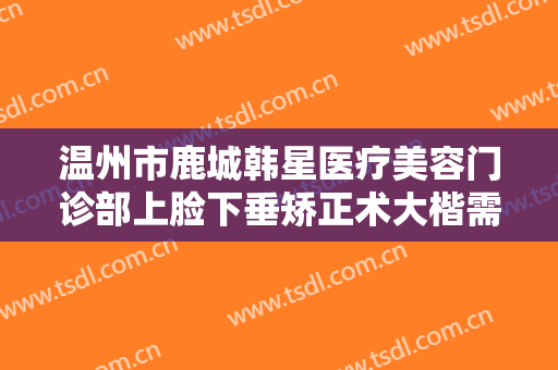 温州市鹿城韩星医疗美容门诊部上脸下垂矫正术大楷需要多少钱?贵不贵?