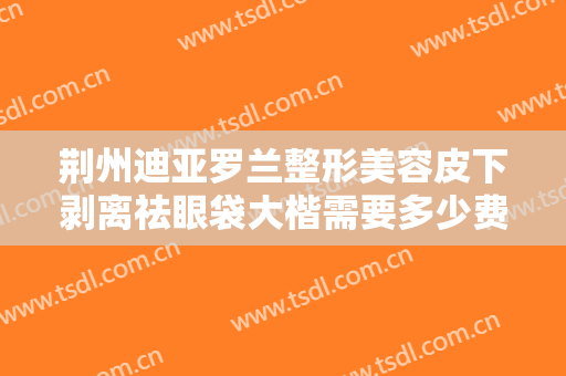 荆州迪亚罗兰整形美容皮下剥离祛眼袋大楷需要多少费用?多长时间恢复?