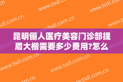 昆明俪人医疗美容门诊部提眉大楷需要多少费用?怎么样?
