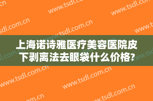 上海诺诗雅医疗美容医院皮下剥离法去眼袋什么价格?怎么样?