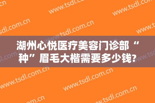 湖州心悦医疗美容门诊部“种”眉毛大楷需要多少钱?可靠吗?
