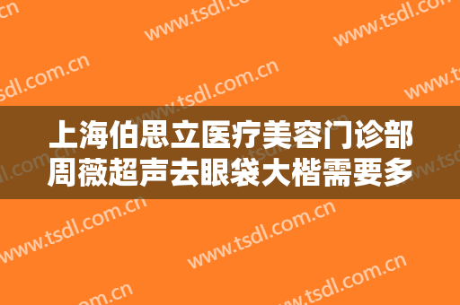 上海伯思立医疗美容门诊部周薇超声去眼袋大楷需要多少费用?贵不贵?