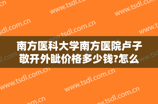 南方医科大学南方医院卢子敬开外眦价格多少钱?怎么样?