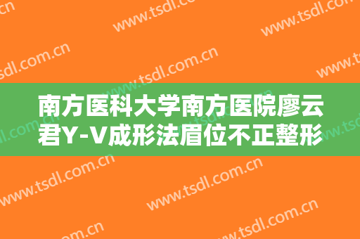 南方医科大学南方医院廖云君Y-V成形法眉位不正整形一般多少费用?好不好?
