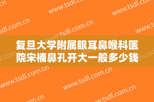 复旦大学附属眼耳鼻喉科医院宋楠鼻孔开大一般多少钱?可靠吗?