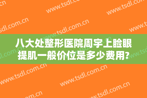 八大处整形医院周宇上睑眼提肌一般价位是多少费用?有哪些优势?