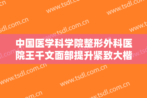 中国医学科学院整形外科医院王千文面部提升紧致大楷需要多少费用?怎么样?