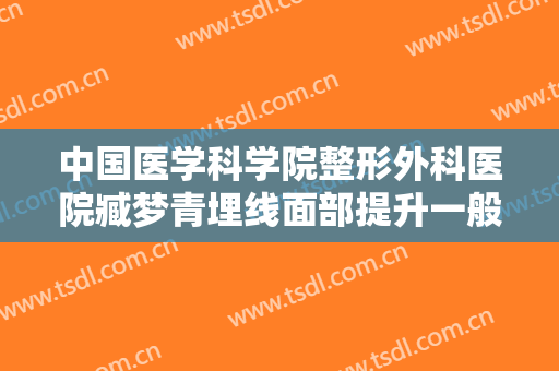 中国医学科学院整形外科医院臧梦青埋线面部提升一般多少费用?怎么样?