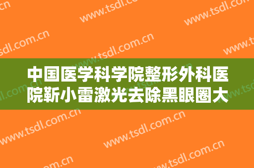 中国医学科学院整形外科医院靳小雷激光去除黑眼圈大楷需要多少费用?靠谱吗?