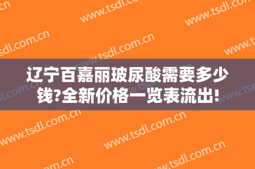 辽宁百嘉丽玻尿酸需要多少钱?全新价格一览表流出!