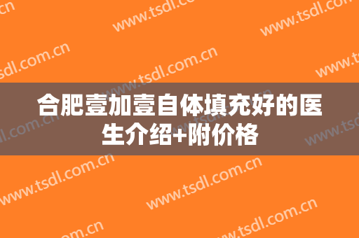 合肥壹加壹自体填充好的医生介绍+附价格