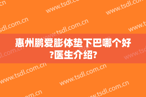 惠州鹏爱膨体垫下巴哪个好?医生介绍?