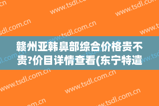 赣州亚韩鼻部综合价格贵不贵?价目详情查看(东宁特遣队和远东特遣队)