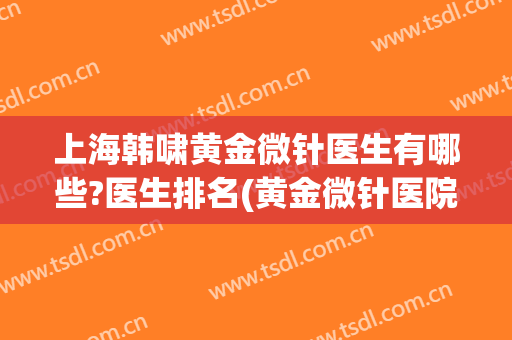 上海韩啸黄金微针医生有哪些?医生排名(黄金微针医院)