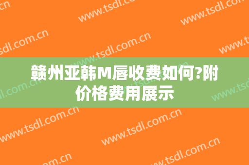 赣州亚韩M唇收费如何?附价格费用展示