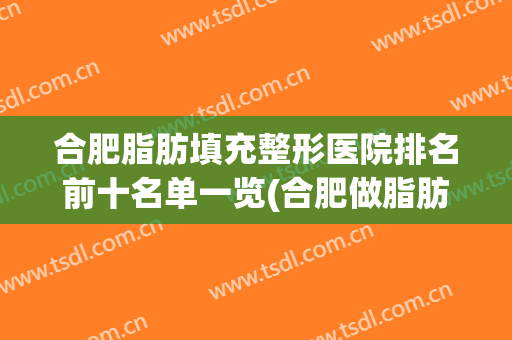合肥脂肪填充整形医院排名前十名单一览(合肥做脂肪填充的医生哪个技术好)
