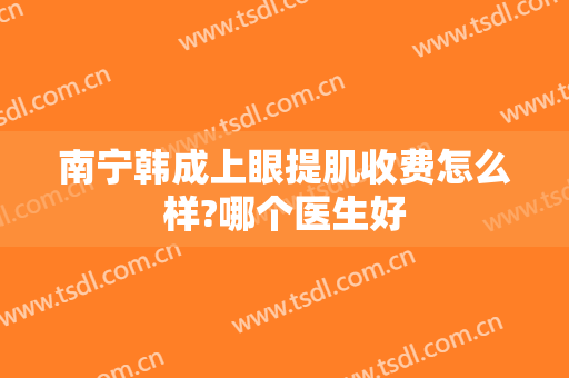 南宁韩成上眼提肌收费怎么样?哪个医生好