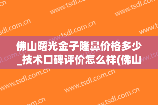 佛山曙光金子隆鼻价格多少_技术口碑评价怎么样(佛山市曙光金子美容医院)