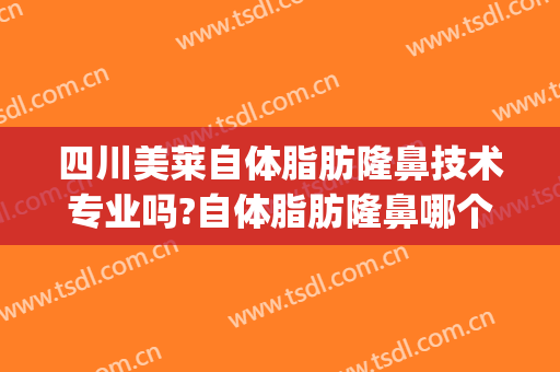 四川美莱自体脂肪隆鼻技术专业吗?自体脂肪隆鼻哪个医生好(自体脂肪隆鼻怎么样)