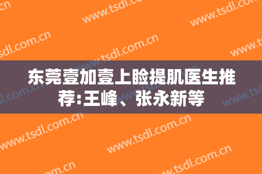 东莞壹加壹上睑提肌医生推荐:王峰、张永新等