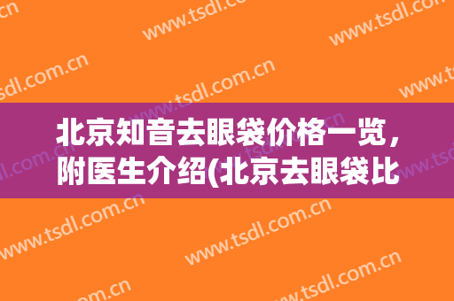 北京知音去眼袋价格一览，附医生介绍(北京去眼袋比较有名的医生)